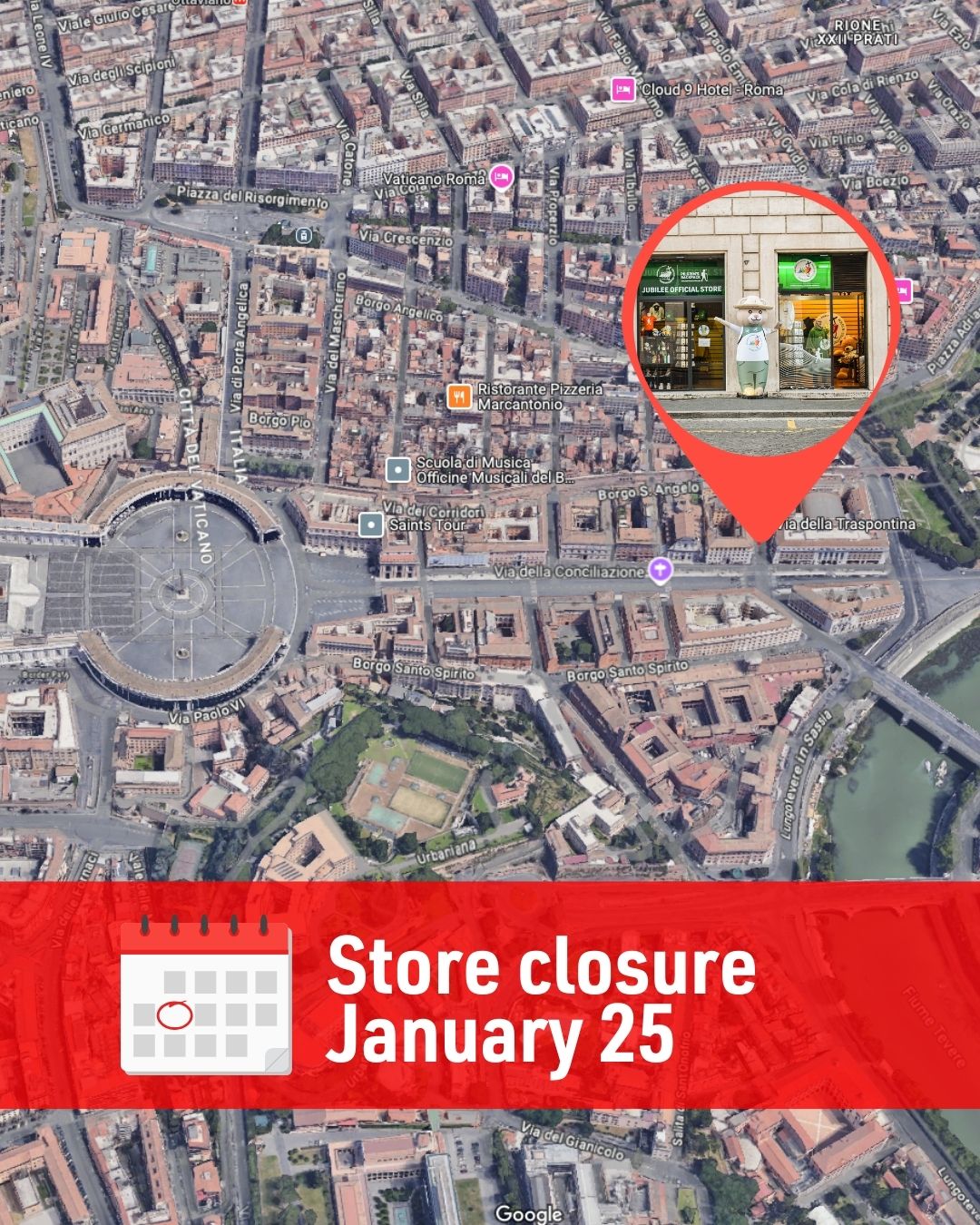 Chiusura del negozio di Via della Traspontina: ultimi giorni per visitare lo store ufficiale del Giubileo 2025