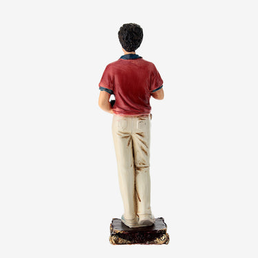 STATUA CARLO ACUTIS 13 CM ROSARIO E TELECAMERA RESINA DIPINTA