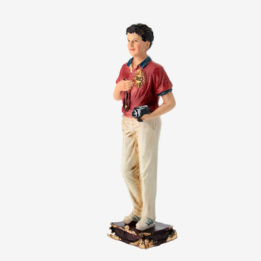 ESTATUA DE CARLO ACUTIS 30 CM CON ROSARIO DE RESINA PINTADA