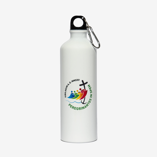 White aluminum water bottle Jubilee 2025