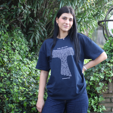 OVERSIZED NAVY T-SHIRT - TAU PILGRIM'S BACKPACK