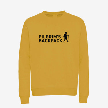 Pilgrim's Backpack yellow sweatshirt with black logo print