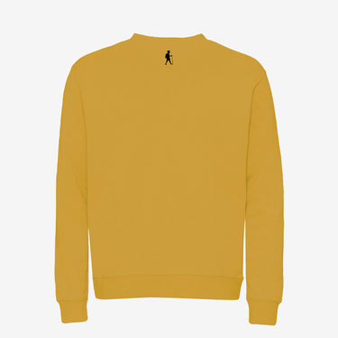 Pilgrim's Backpack yellow sweatshirt with black logo print